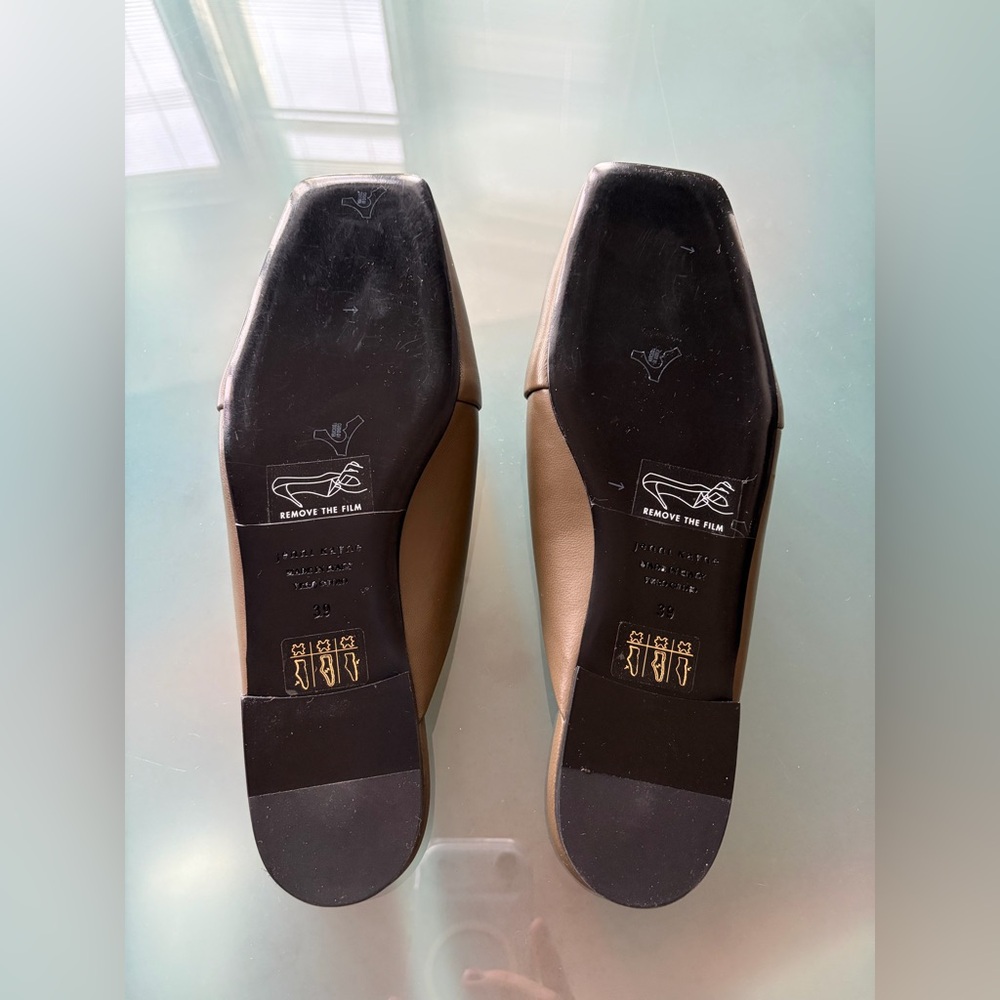 NWOB. $545 Jenni Kayne Mia Mule Leather Square Toe Flat Shoe Earthen Green Sz 39 - Picture 10 of 16